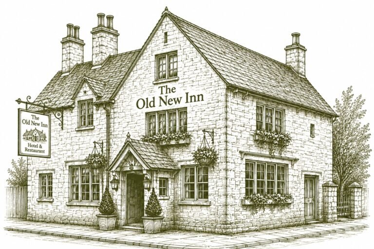The Old New Inn Sketched Image 768x512